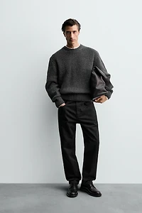 COTTON-WOOL TEXTURED SWEATER