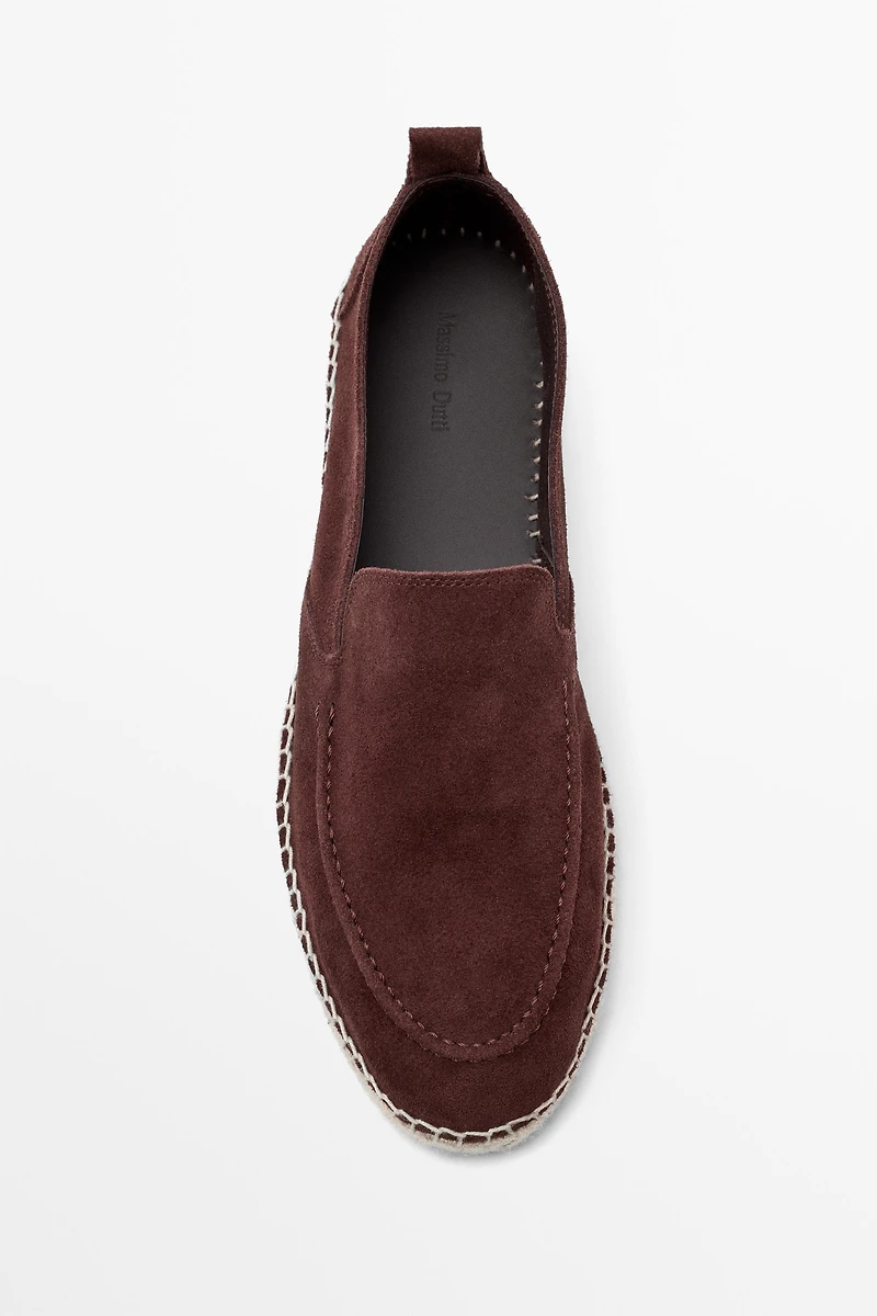 Espadrille ganse cuir