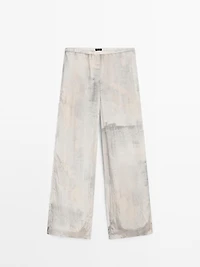 Pantalon droit fluide imprimé