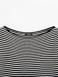 Striped long sleeve knit sweater