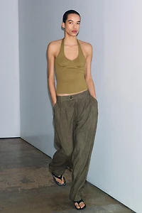 POLYAMIDE HALTER TOP