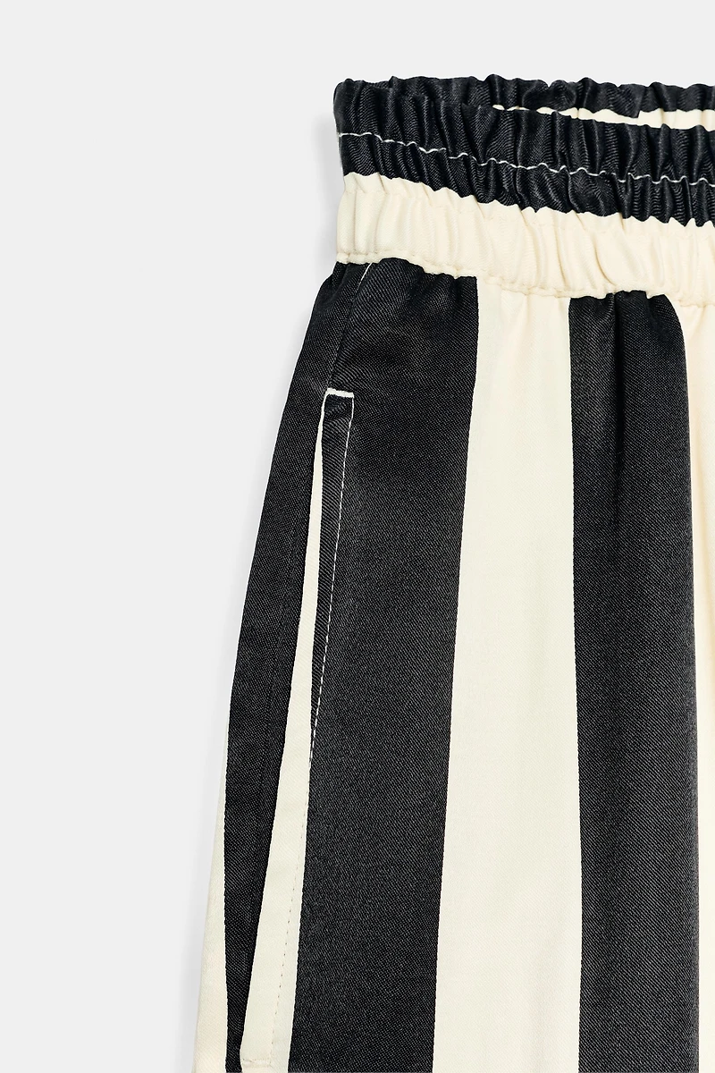 STRIPED WIDE LEG PANTS