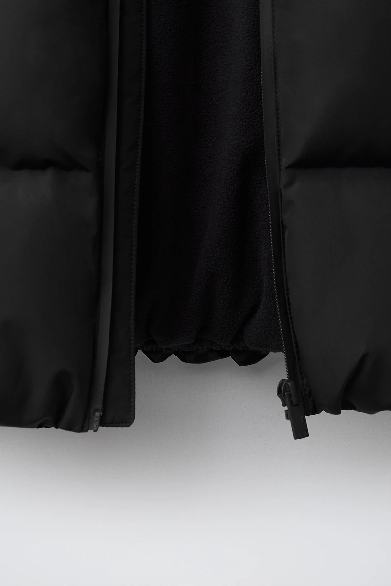 WATER REPELLENT HOODED PUFFER COAT