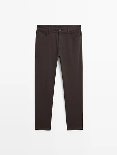 Slim fit denim trousers
