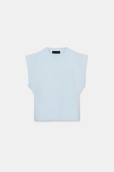 KNIT VEST WITH DEFINED SHOULDERS