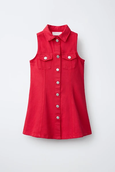 BUTTON-UP DENIM DRESS