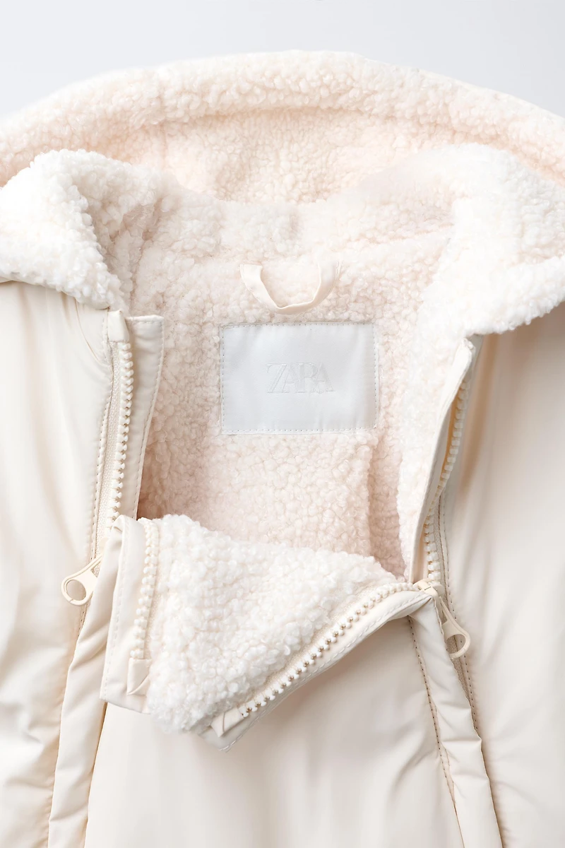 NYLON ROMPER WITH DETACHABLE MITTENS AND BOOTIES