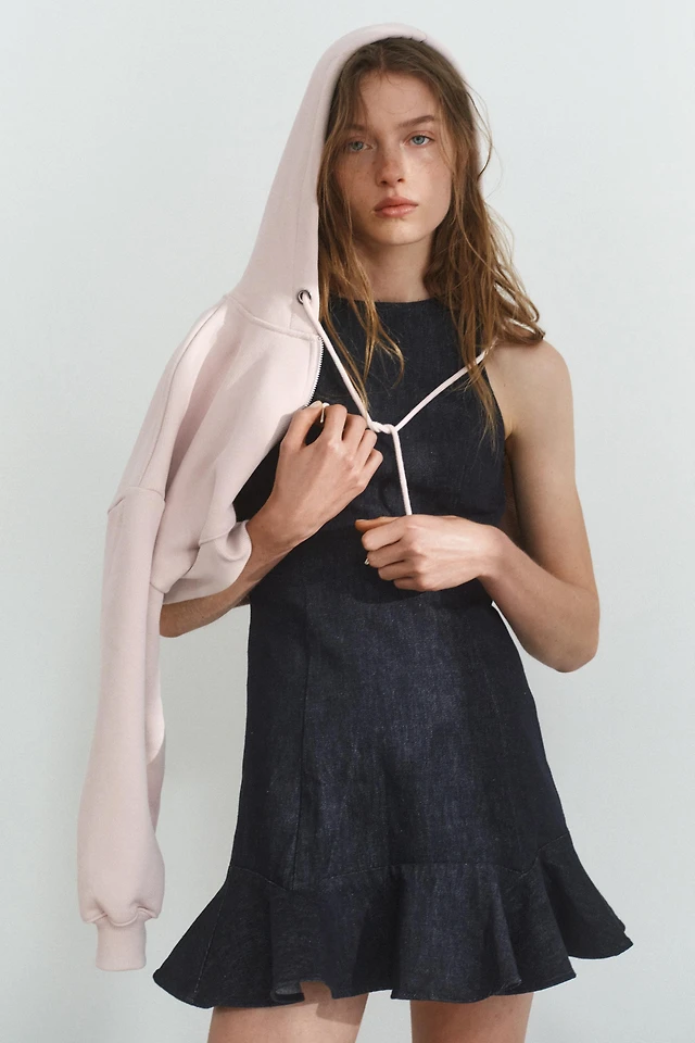 Zara ASYMMETRIC TRF DENIM DRESS at Mall of America in Bloomington, MN