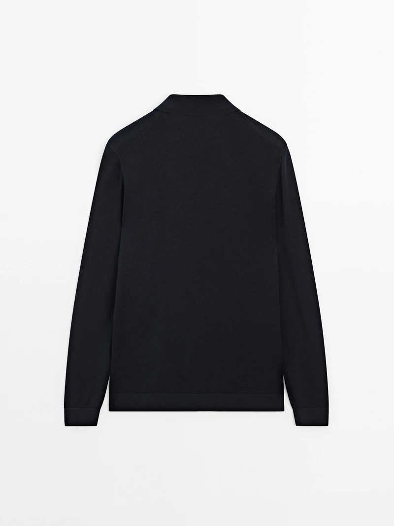 Pull polo maille fermeture Éclair