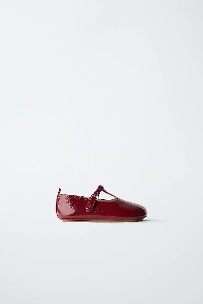 T-BAR PATENT BALLET FLATS