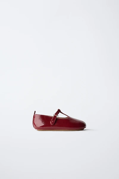 T-BAR PATENT BALLET FLATS