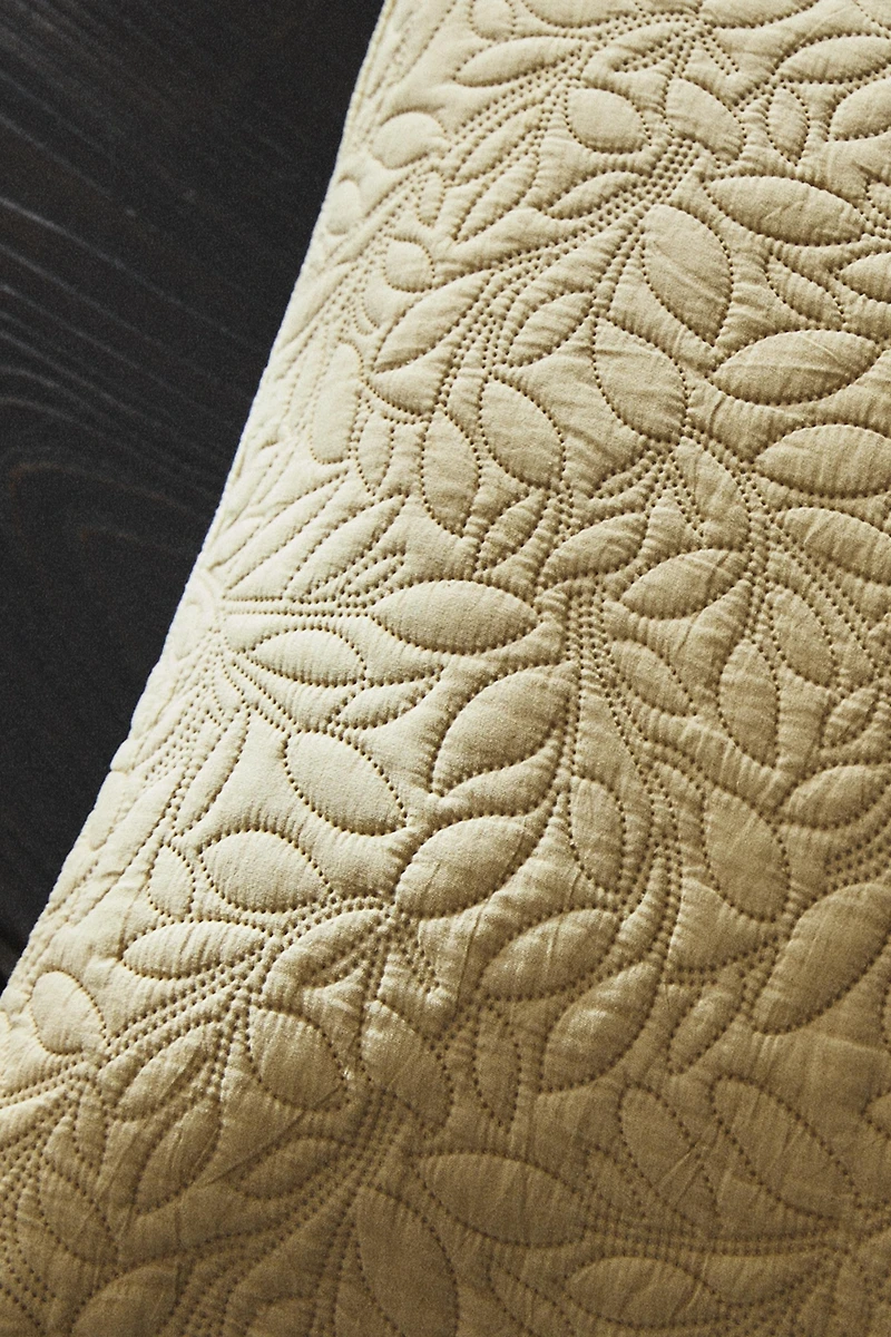 HOUSSE DE COUSSIN COUETTE MICROFIBRE FEUILLES