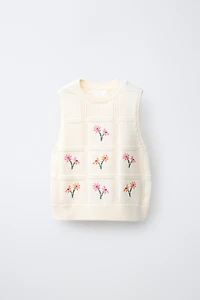 EMBROIDERED KNIT VEST