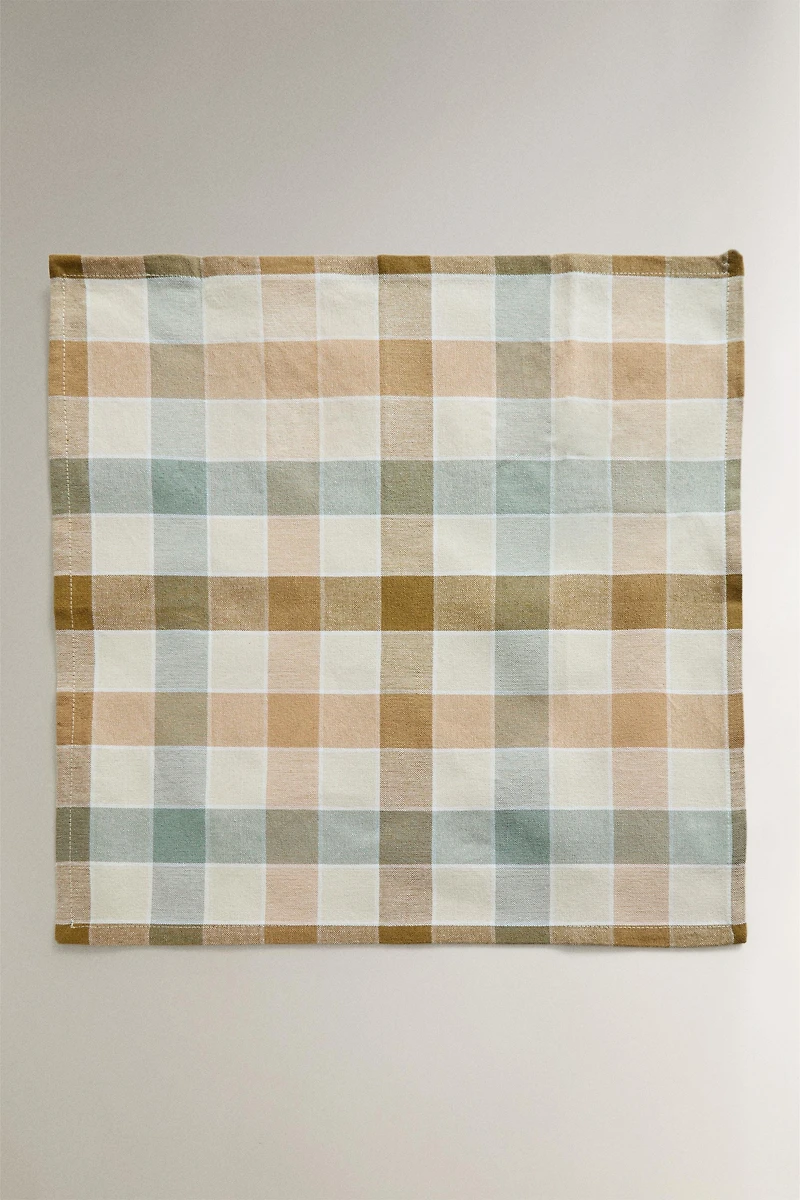 PACK OF CHECK DYED THREAD NAPKINS (PACK OF 2)