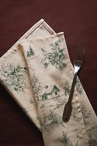 SET OF TOILE DE JOUY CHRISTMAS COTTON NAPKINS (SET OF 2)