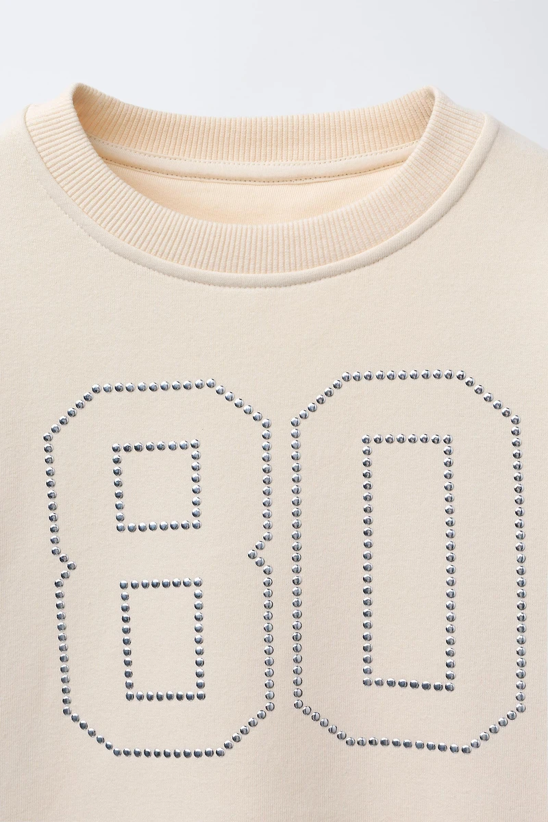 NUMBER STUD SWEATSHIRT