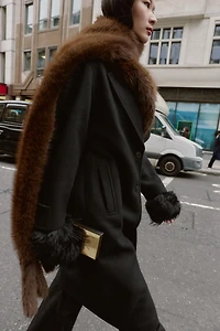 OVERSIZED COAT WITH CONTRAST CUFFS