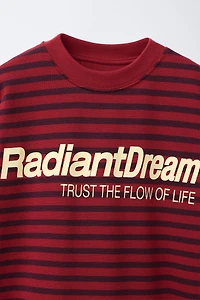 STRIPED TEXT T-SHIRT