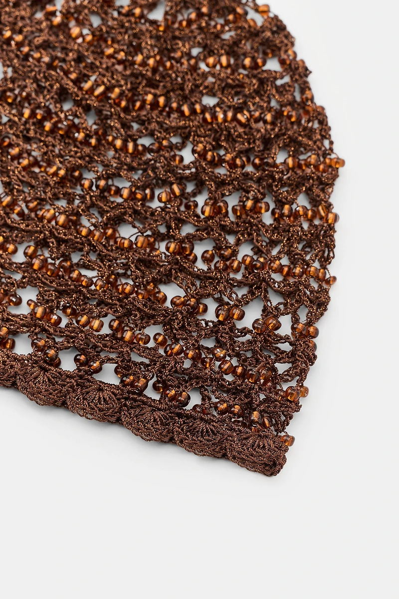 BEADED CROCHET SKULLCAP