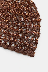 BEADED CROCHET SKULLCAP