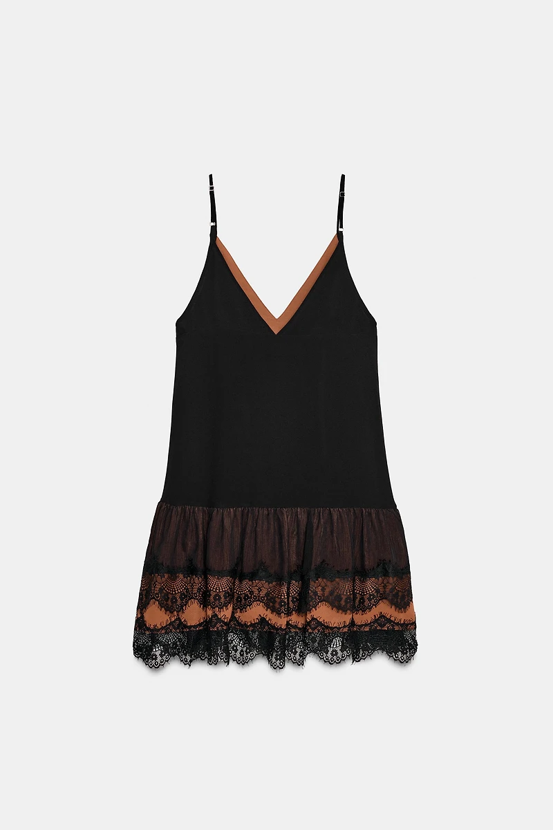 SHORT COMBINATION LACE DRESS
