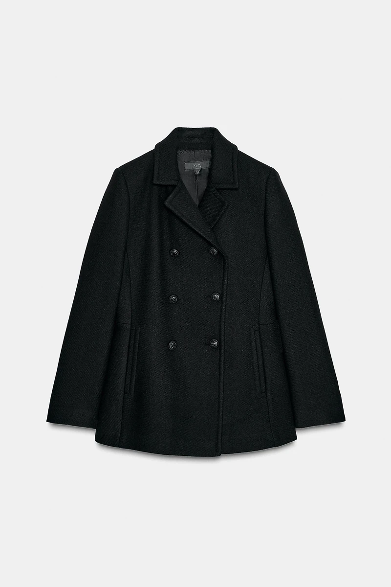DOUBLE-BREASTED WOOL COAT