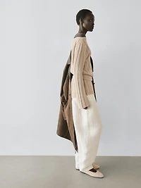 Pantalon bouffant en lin mélang