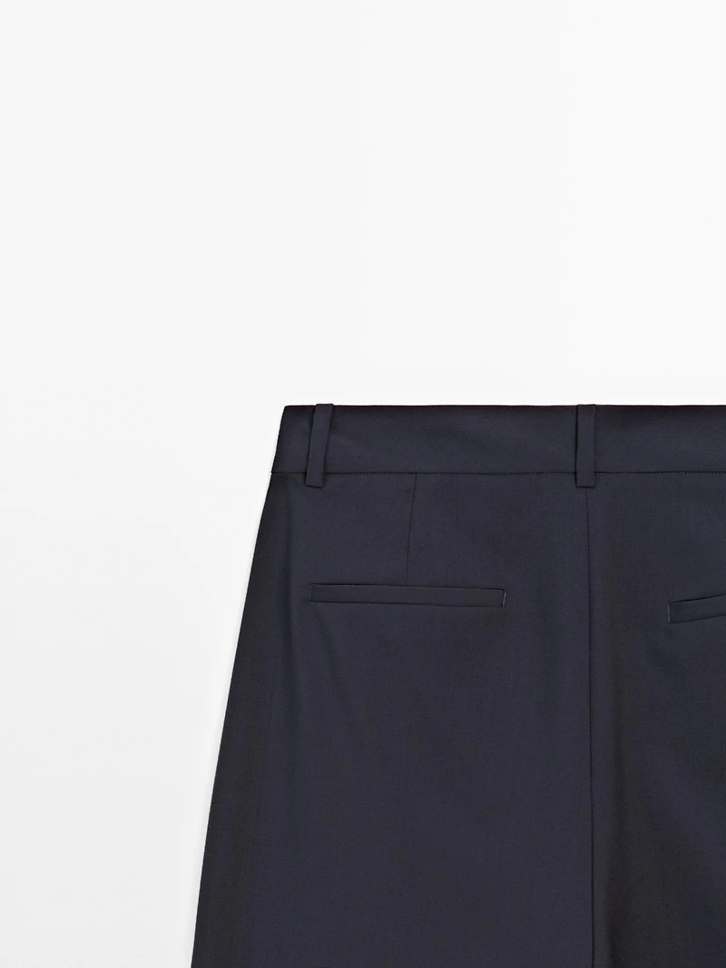 Pantalon à pinces doubles 100 % laine - STUDIO