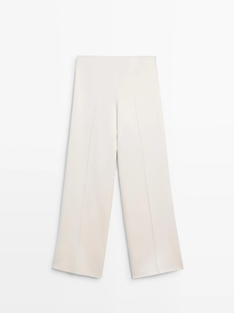 Satin wide-leg trousers
