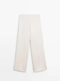 Satin wide-leg trousers