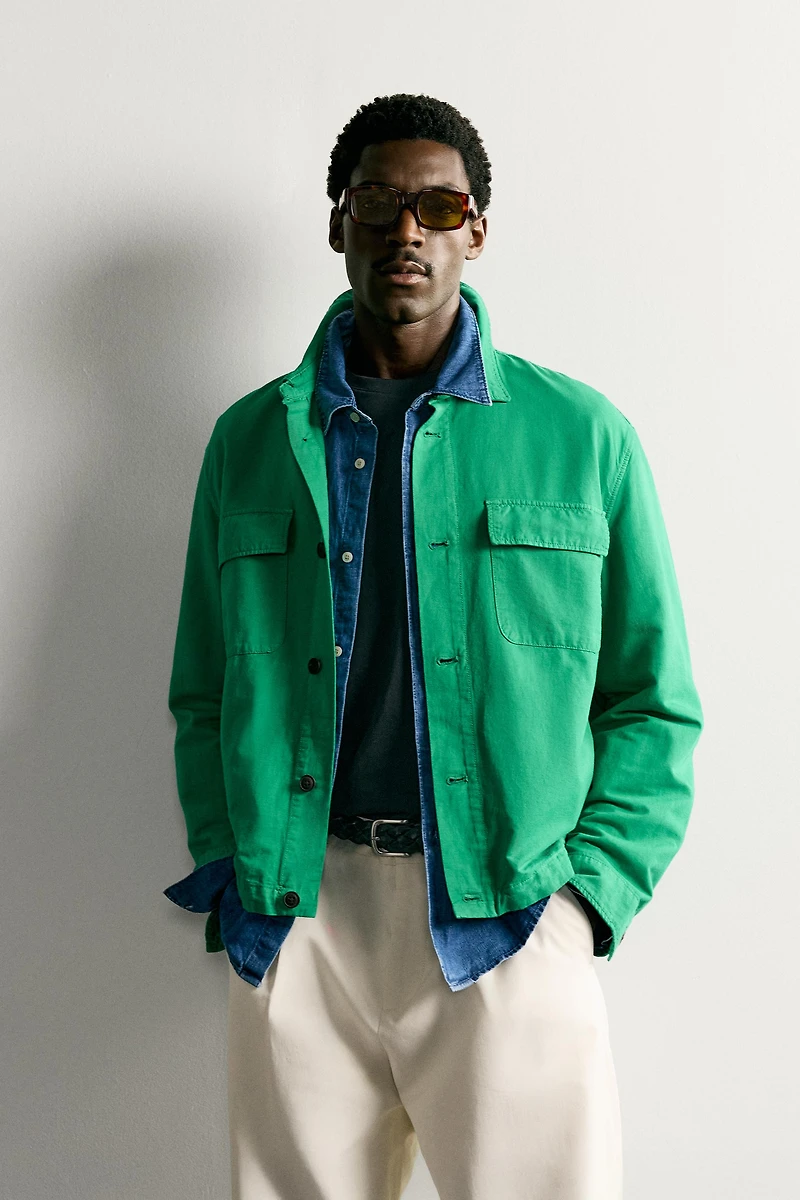 COTTON LINEN REGULAR FIT OVERSHIRT