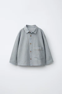 CHEMISE IMPRIMÉ CARREAUX VICHY EN COTON ET LIN