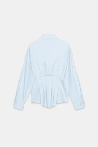 PLEATED POPLIN SHIRT