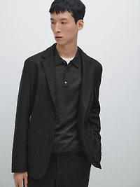 Wool blend suit blazer