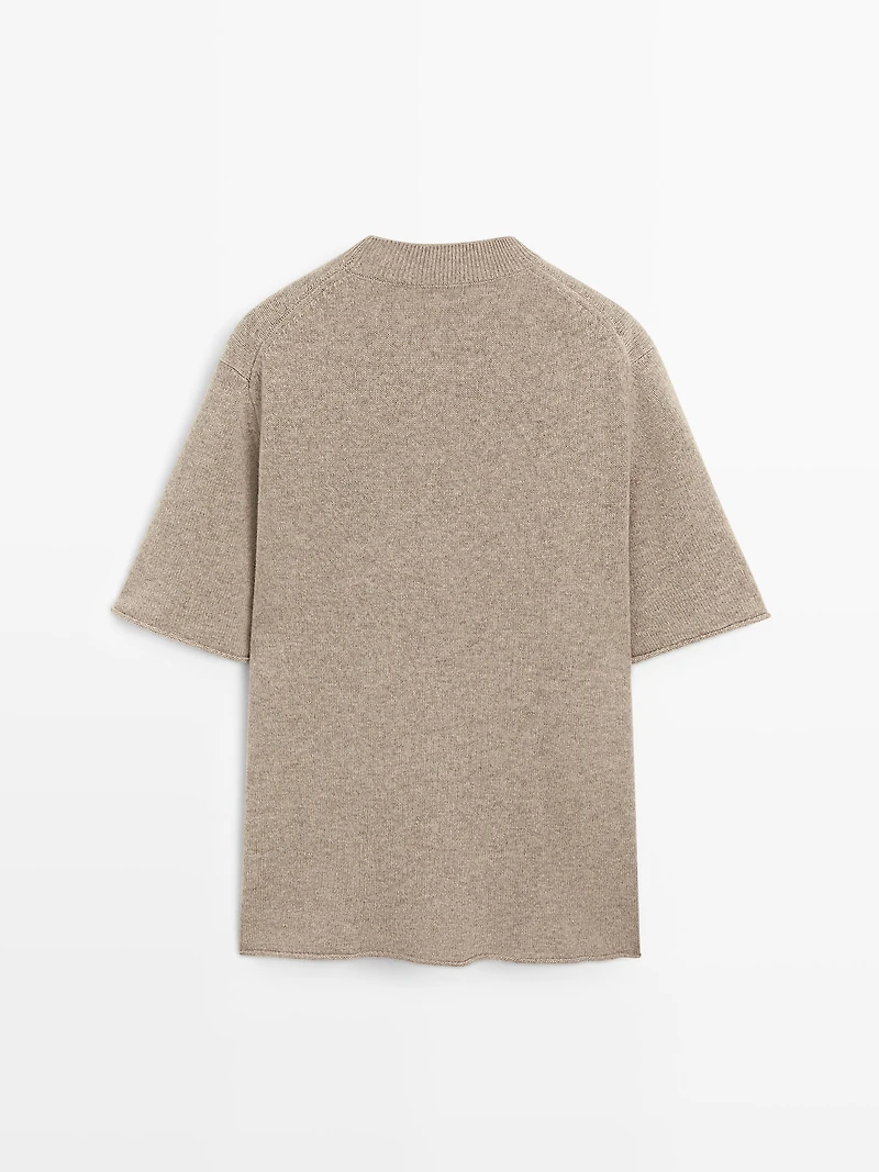 100% wool oversize short sleeve sweater