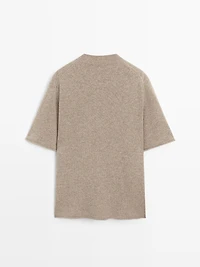 100% wool oversize short sleeve sweater