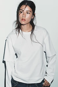 DOUBLE EFFECT LONG SLEEVE T-SHIRT