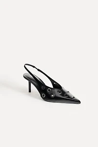LEATHER SLINGBACK SHOE WITH EYELETS 50TH ANNIVERSARY