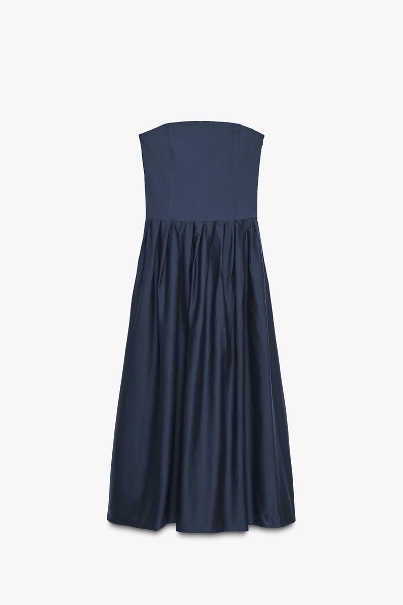 STRAPLESS POPLIN DRESS