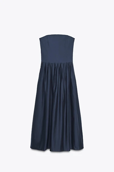 STRAPLESS POPLIN DRESS
