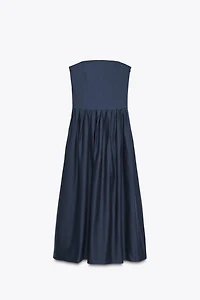 STRAPLESS POPLIN DRESS