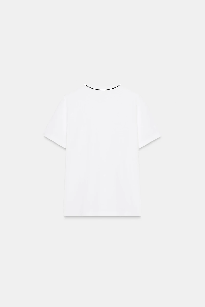 T-SHIRT FERMOIR LISERÉS