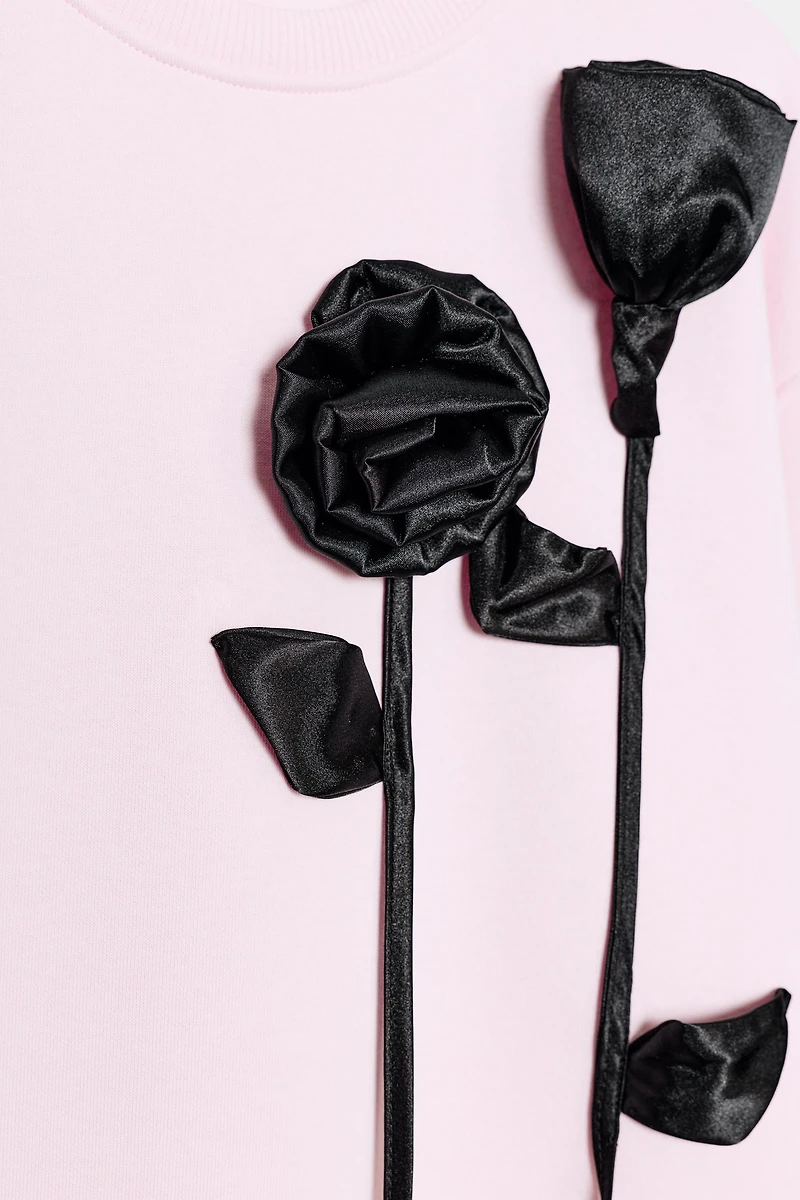 SWEAT FLEUR CONTRASTE