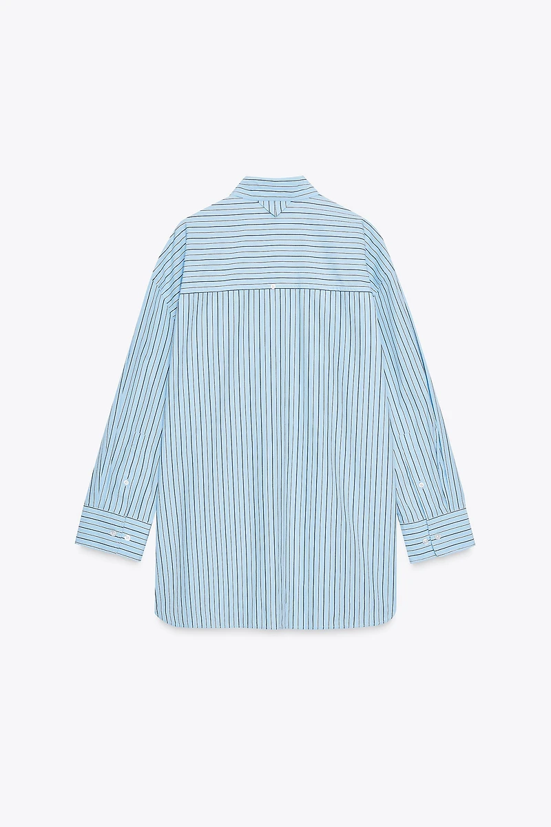 OVERSIZED STRIPED POPLIN SHIRT