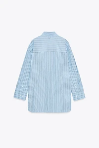 OVERSIZED STRIPED POPLIN SHIRT