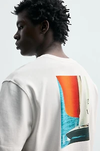 EMBROIDERED COMBINED PRINT T-SHIRT
