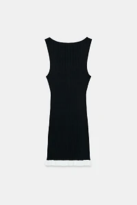 SHORT RIBBED KNIT DRESS