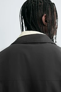 TEXTURED CROPPED FIT OVERSHIRT