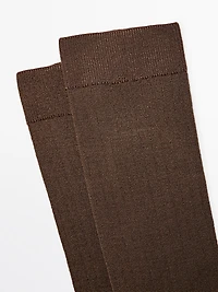 Ribbed silk blend socks