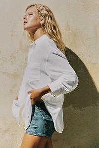 CHEMISE OVERSIZE EN GAZE À RAYURES ET POCHE